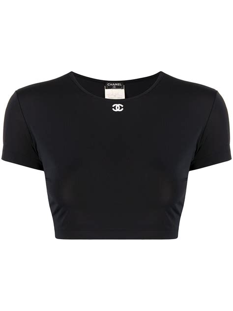 chanel crop shirt|pre owned chanel tops.